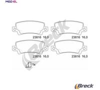 Brake Pad Set, disc brake BRECK 23816 00 704 10 for COROLLA (_E12_) 2 2002-2006