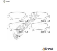 Brake Pad Set, disc brake BRECK 23816 00 704 10 for COROLLA (_E12_) 2 2002-2006