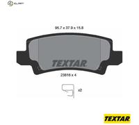 Rear Brake Pad Set With Acoustic Wear Warning Fits Toyota Corolla TEXTAR 2381601