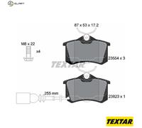 Brake pads 2382301 TEXTAR for VW SEAT