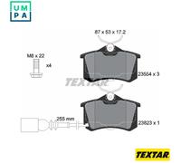 Brake pads 2382301 TEXTAR for VW SEAT