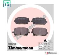 Brake pads 23836.170.1 ZIMMERMANN for TOYOTA CAMRY AVENSIS VERSO