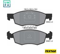 Textar Car Brake Pad Front Dimensions 52.5mm x 150.3mm-151.5mm For Fiat 2384201