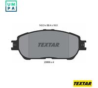Textar Front Brake Pads 2385501 - Set of 4 - Fits Toyota & Lexus (Sienna Camry Alphard Avalon)