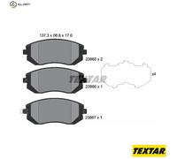 Textar Disc Brake Pad Set 2386501 Front Axle - Set of 4 - Fits Subaru