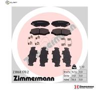 ZIMMERMANN Brake Pad Set 23868.170.2 - Disc Brake for Honda CR-V Mk II, Civic IX