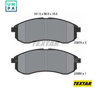 Textar 2387902 Front Axle Disc Brake Pad Set Fits Mitsubishi