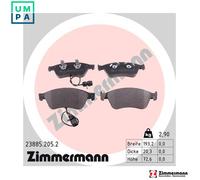 Brake pads 23885.205.2 ZIMMERMANN for AUDI A8 D2