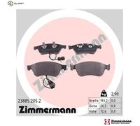 Brake pads 23885.205.2 ZIMMERMANN for AUDI A8 D2