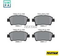 Textar Front Brake Pads 2390401 - Genuine OE Full Set of 4 - Fits Toyota MR2/Prius/Corolla