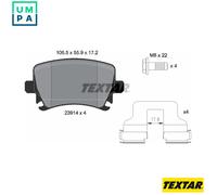 Brake Pad Set, disc brake TEXTAR 2391401 for AUDI A3 (8P1) 1.2 2010-2012