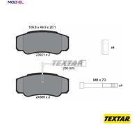 Textar Brake Pads 2392103 - Genuine OE Full Set of 4 Rear with Accessories