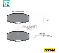 Textar Brake Pads 2392103 - Genuine OE Full Set of 4 Rear with Accessories