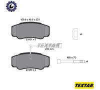 Textar Brake Pads 2392103 - Genuine OE Full Set of 4 Rear with Accessories