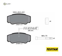 Genuine OE Textar Brake Pads Full Set Of 4 Rear With Accessories 2392103