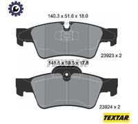 Brake Pads Full Set Of 4 Rear 2392302 Textar Mercedes