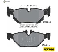 Textar Rear Brake Pads Set 2392701, Set of 4 for BMW (Brilliance) Zinoro