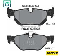 Textar Rear Brake Pads Set 2392701, Set of 4 for BMW (Brilliance) Zinoro