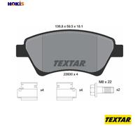 Textar Car Brake Pad Front Caliper Screws For Renault 2393001