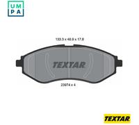 Textar 2397401 Front Axle Disc Brake Pad Set Fits Chevrolet Daewoo Proton