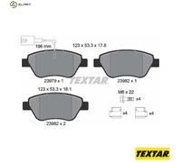 Textar Front Brake Pads – Fits Fiat Grande Punto / 500C (2397901) – Full Set of 4 with Accessories