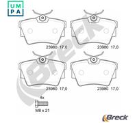 Brake Pad Set, disc brake BRECK 23980 00 703 00 for VIVARO A Van (X83) 2 2006-