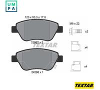 Textar 2398202 Front Axle Disc Brake Pad Set Fits Fiat Opel Vauxhall