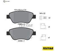Textar 2398202 Front Axle Disc Brake Pad Set Fits Fiat Opel Vauxhall