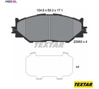 BRAKE PAD SET DISC BRAKE 2398301 FOR LEXUS 2AD-FHV/FTV 2.2L 2AR-FSE 2.5L 4cyl