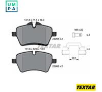 Textar 2398404 Front Axle Disc Brake Pad Set Fits Mini