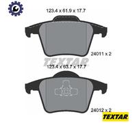 Rear Brake Pad Set Not Prepared For Wear Indicator For Volvo XC90 TEXTAR 2401101