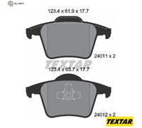 Rear Brake Pad Set Not Prepared For Wear Indicator For Volvo XC90 TEXTAR 2401101