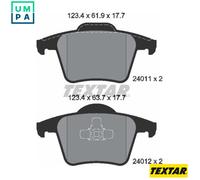 Rear Brake Pad Set Not Prepared For Wear Indicator For Volvo XC90 TEXTAR 2401101