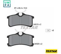 Textar 2401301 Rear Axle Disc Brake Pad Set Fits Toyota