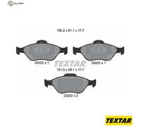Textar Front Brake Pads Set 2402201 – Full Set of 4 for Toyota & Daihatsu