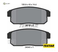 Textar 2403901 Rear Axle Disc Brake Pad Set Fits Mazda