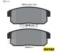 Textar 2403901 Rear Axle Disc Brake Pad Set Fits Mazda