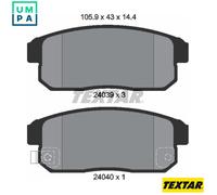Brake pads 2403901 TEXTAR for MAZDA RX-8