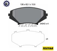 Textar Car Brake Pad Front Dimensions 62mm x 138mm For Mazda 2404201