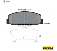 Textar Brake Pads 2404501 Genuine OE Full Set of 4 Rear
