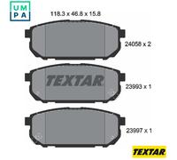 Textar Rear Brake Pads 2405801 - Genuine OE Full Set of 4 - fits Kia Sorento 2.5 CRDi 4WD