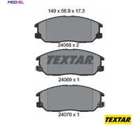 Textar Brake Pad Set 2406801 - Disc Brake for KIA Sorento I
