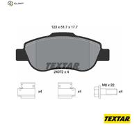 Textar Brake Pad Set 2407201 - Front Axle Disc Pads - Fits Fiat Panda 1.3 D Multijet 4x4