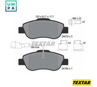 Textar Front Brake Pads fits Fiat 500 Ford Ka C FWD 312_ 2407202