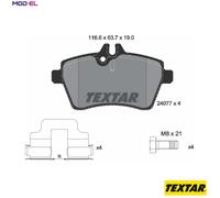Textar 2407701 Front Axle Disc Brake Pad Set Fits Mercedes-Benz