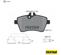 Textar Brake Pads Genuine OE 2407702 Front Full Set of 4 with Accessories