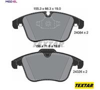 Textar Front Disc Brake Pad Set 2408401 - Genuine OE, Set of 4 - Fits Jaguar, Daimler