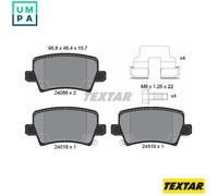 Textar 2408601 Rear Disc Brake Pad Set Fits Honda
