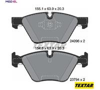 Textar Brake Pads Set 2409601 Front Full Set of 4 - OE 2288856/2288857/34112288856/34112288857