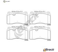 Brake pads Ceramic 24098 00 551 00 BRECK for VW CUPRA